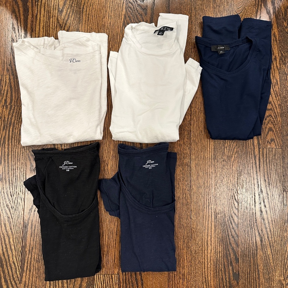 J Crew Tops Long Sleeve Short Sleeve XS Bundle (5)